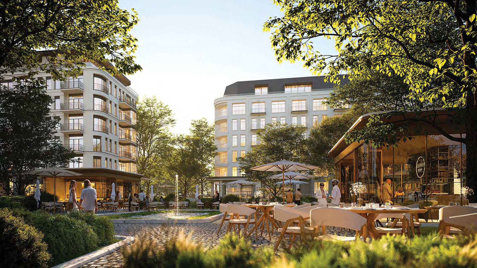 Eden Townhouses at Tbilisi Waterfront in Krtsanisi offering elegant family living with landscaped gardens, nature access, and smart community features.