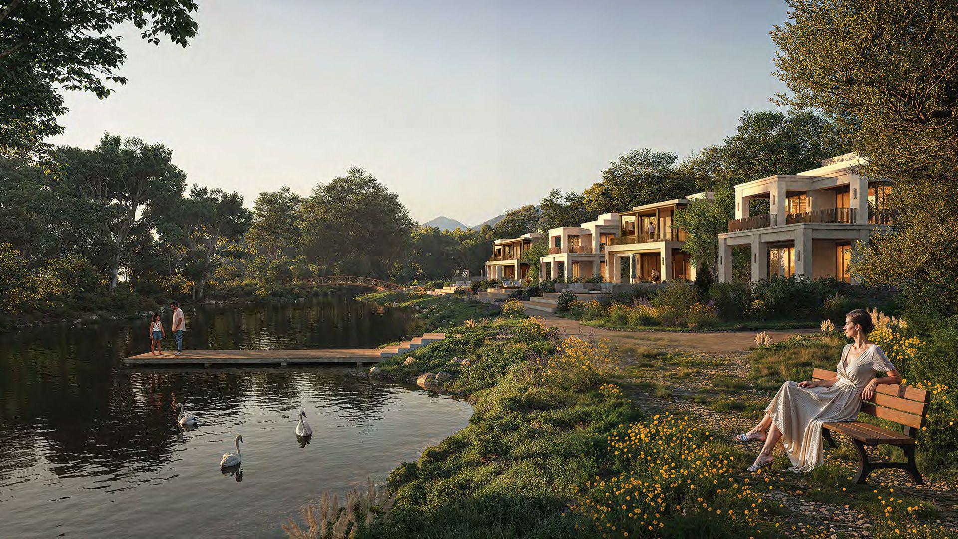 Modern villa architecture at Tbilisi Waterfront by Eagle Hills highlighting premium design, spacious layouts, and upscale residential living.